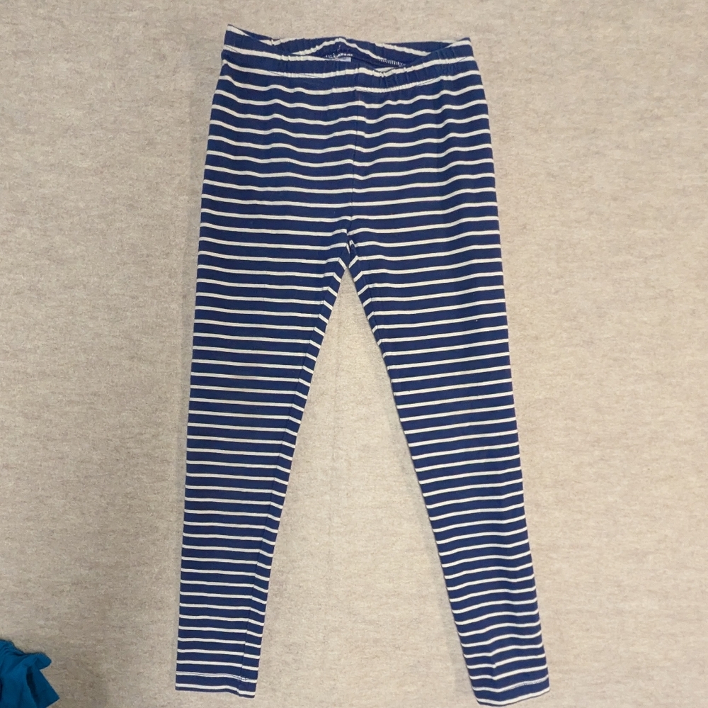 Hanna Andersson Leggings For Girls Navy And White Stripes Size 10